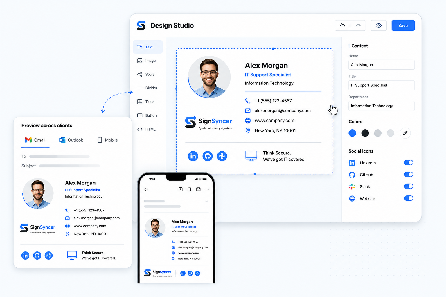 SignSyncer Design Studio editor