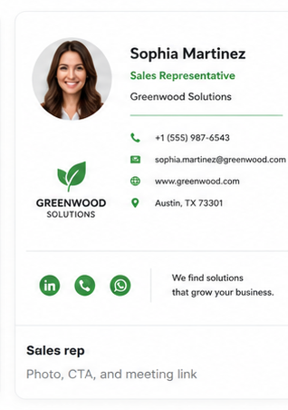 Sales rep signature template