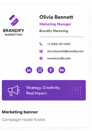 Marketing banner signature template